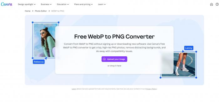Canva Free Webp do PNG Converter